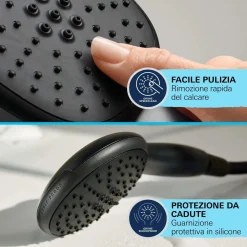 Set doccia Grohe Vitalio Start 110 Nero opaco con 2 tipi di getto Quickfix