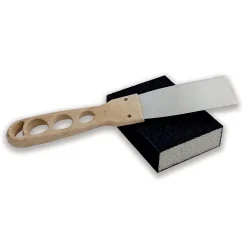 Set spugna abrasiva e spatola inox 40 mm