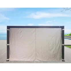 Set tende in poliestere grigio chiaro per pergola 3x4 m