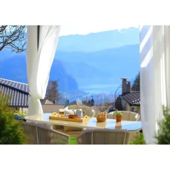 Set tende voile in poliestere bianco per pergola solanum deluxe 3x3 m