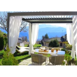 Set tende voile in poliestere bianco per pergola solanum deluxe 3x3 m