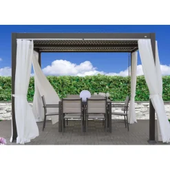 Set tende voile in poliestere bianco per pergola solanum deluxe 3x4 m