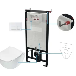 Set WC murale Artemides 6 in 1 bianco