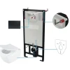 Set WC sospeso a parete Song 6 in 1 bianco nero