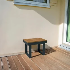 Sgabello da giardino Lipson in legno 50x35x40 cm