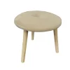 Sgabello imbottito beige Ø 36x35 cm
