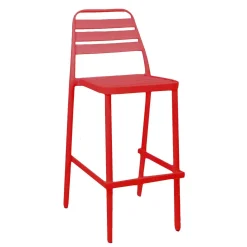 Sgabello in alluminio Las Vegas rosso 42x55 cm H 77/109 cm