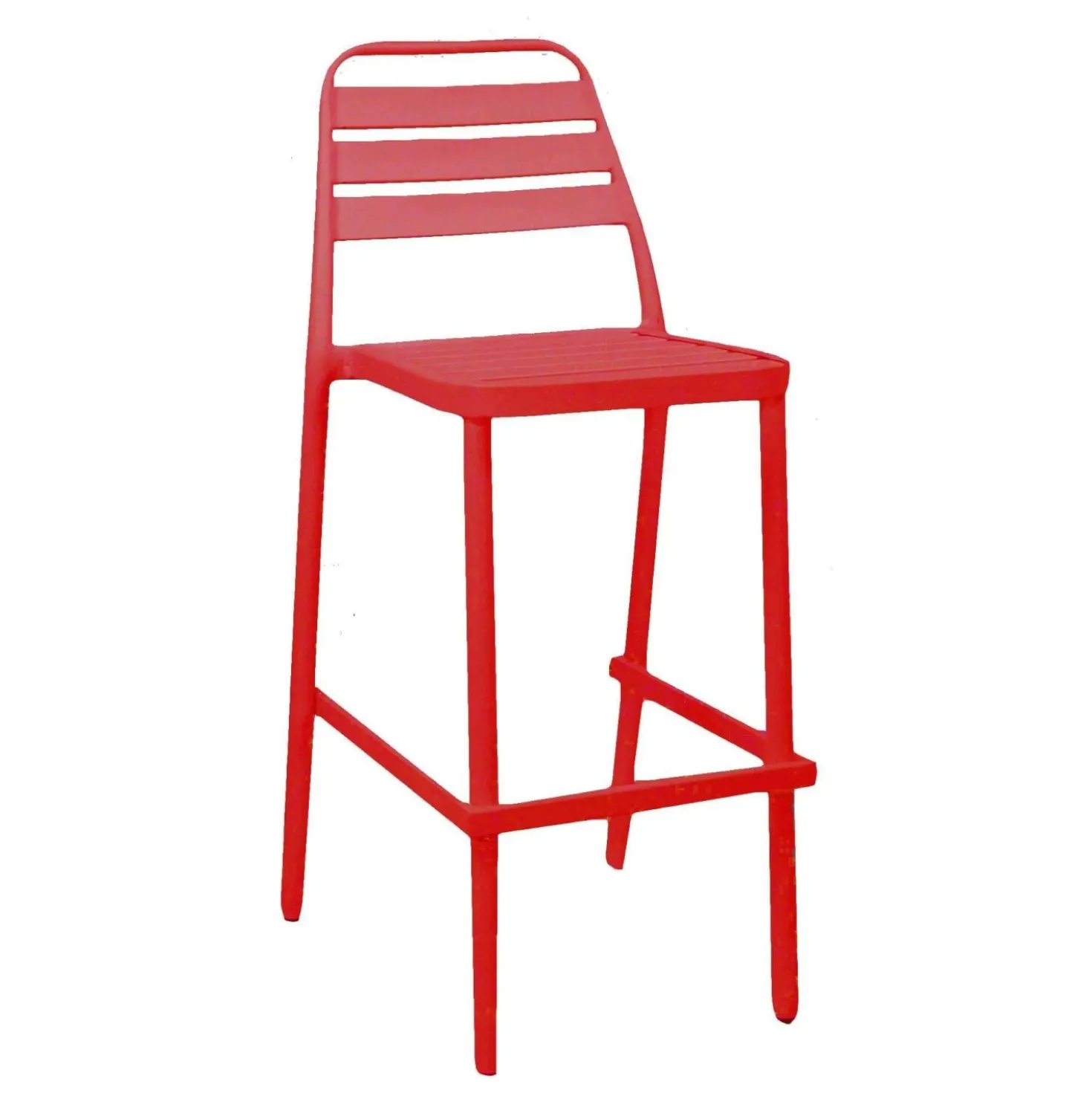 Sgabello in alluminio Las Vegas rosso 42x55 cm H 77/109 cm