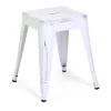Sgabello in ferro New Bristol bianco antico 38x38x45 cm
