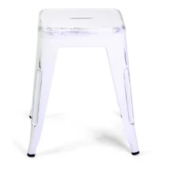 Sgabello in ferro New Bristol bianco antico 38x38x45 cm