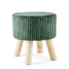 Sgabello in velluto portata max 100kg Ø28xH30 cm verde
