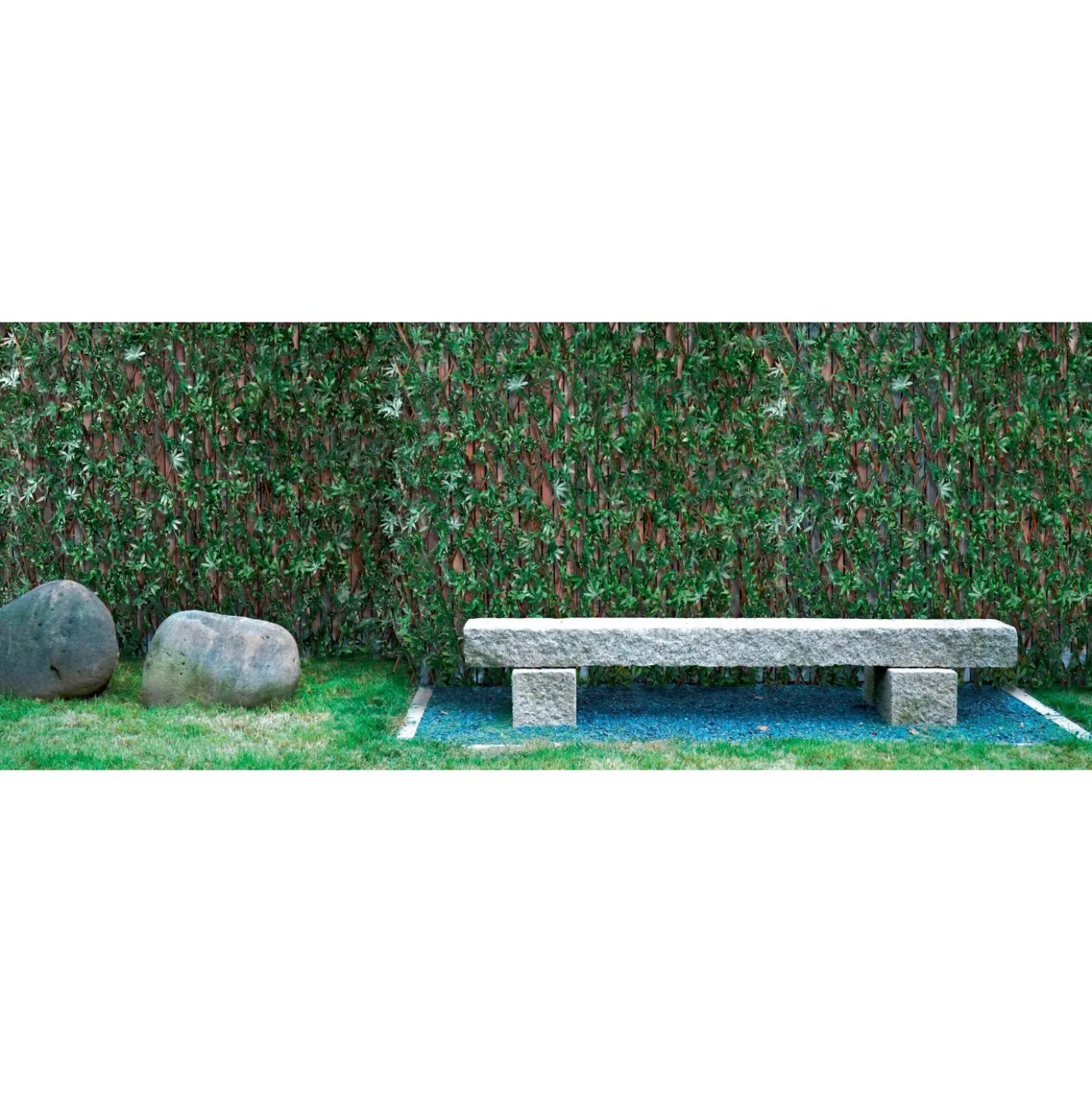 Siepe artificiale acero con traliccio estensibile H 1 m x L 2 m verde