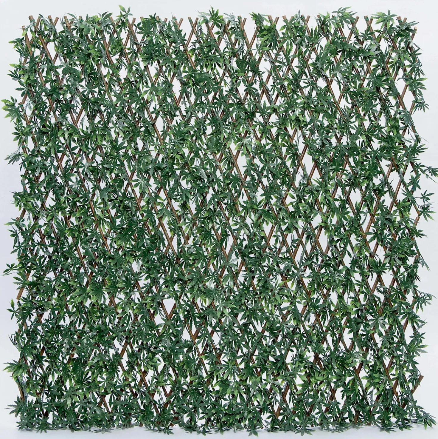 Siepe artificiale acero con traliccio estensibile H 1 m x L 2 m verde