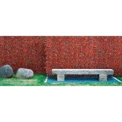 Siepe artificiale acero con traliccio estensibile H 1 m x L 2 m rosso