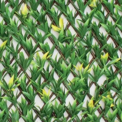 Siepe artificiale Bamboo in polietilene con traliccio 1x2 m verde