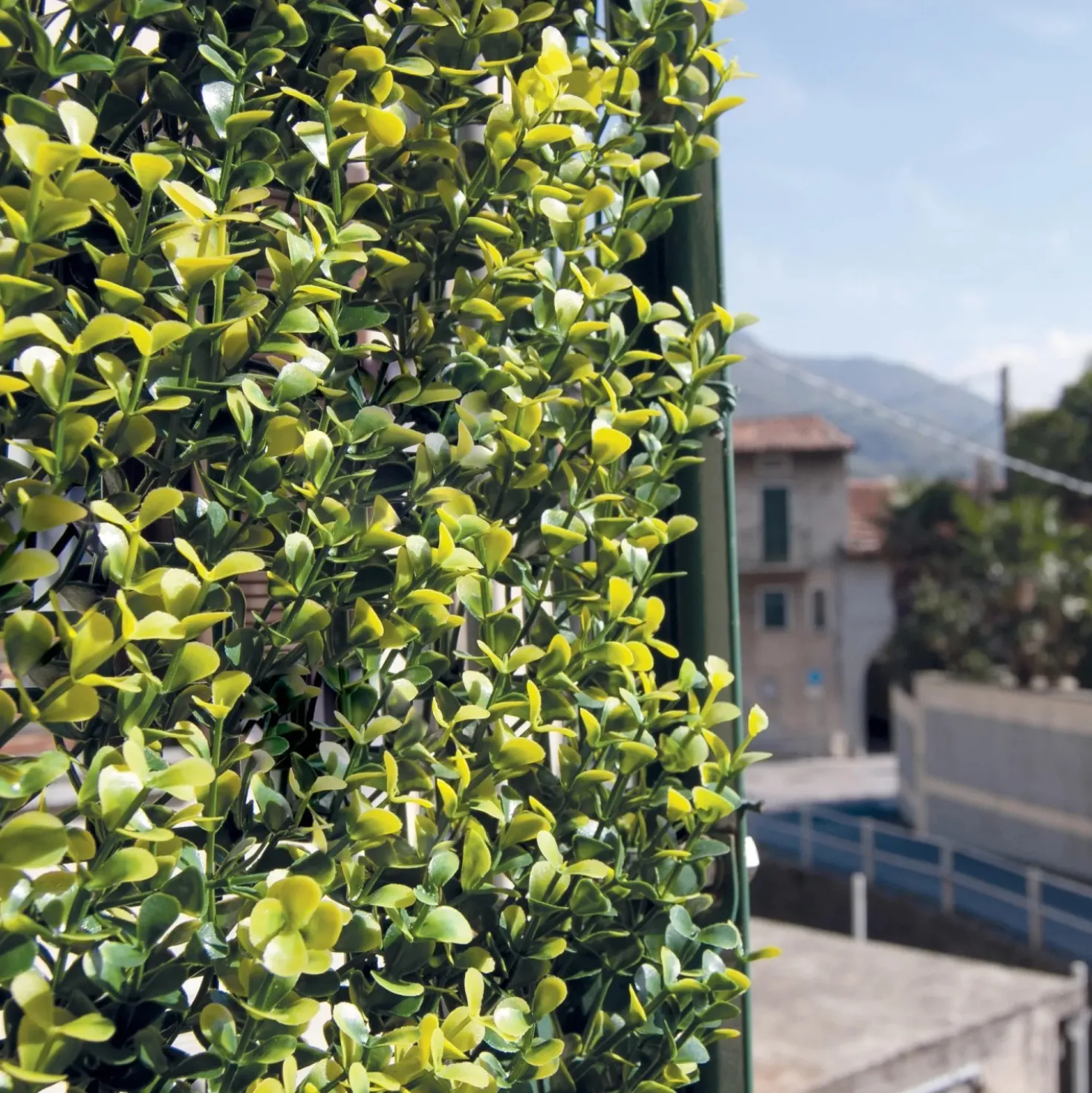 Siepe artificiale con foglie 3D Panel Buxus H 0,5 m x L 1 m verde