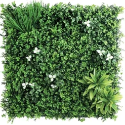 Siepe artificiale Costa Rica verticale in polietilene 1x1 m verde