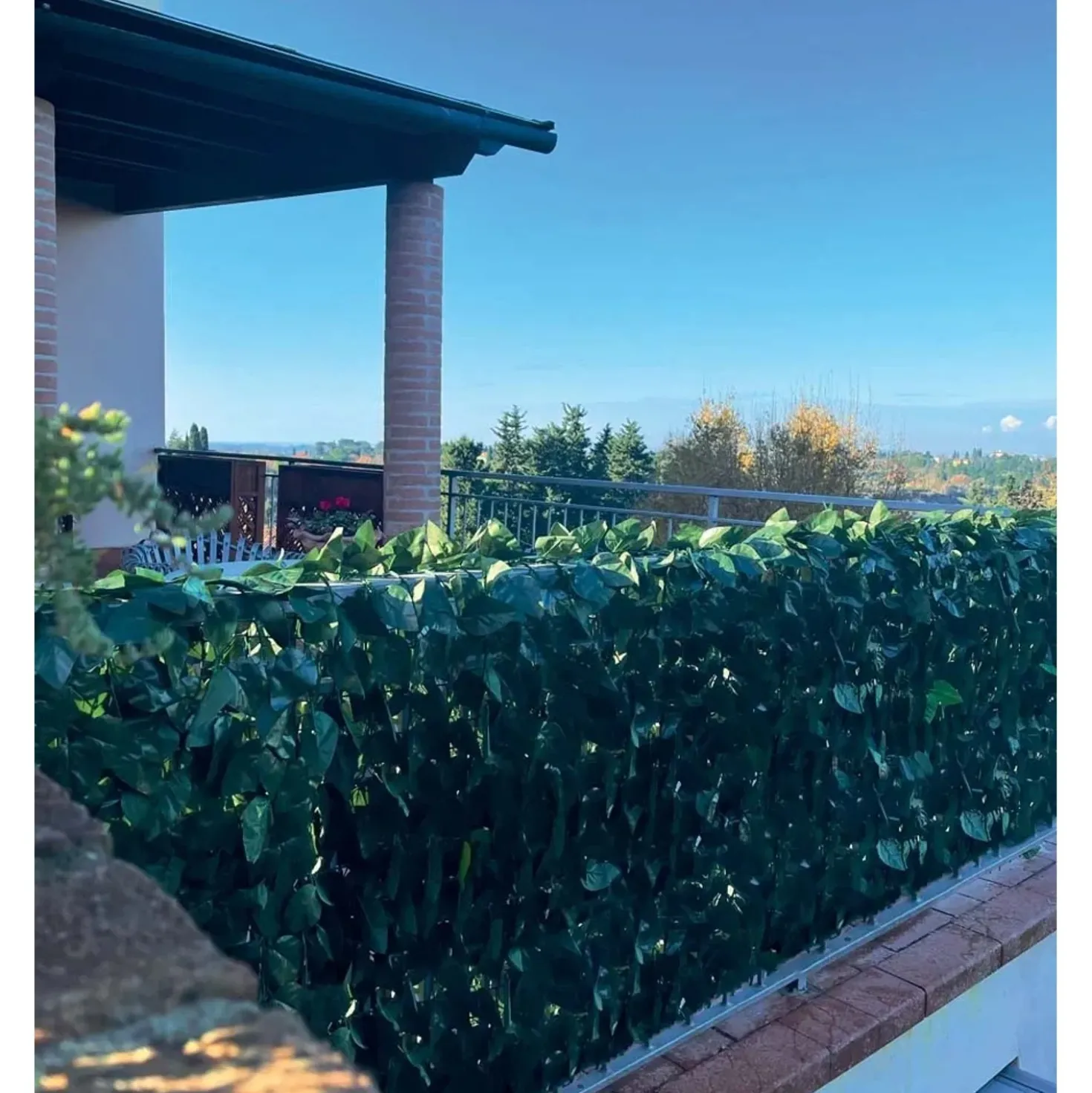 Siepe artificiale LAUREL in poliestere 1,5x3 m verde