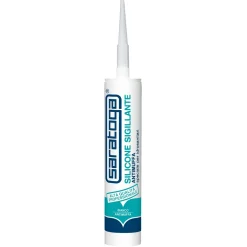 Silicone acetico SARATOGA antimuffa 280 ml bianco