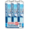 Silicone acetico universale Saratoga Tripack trasparente