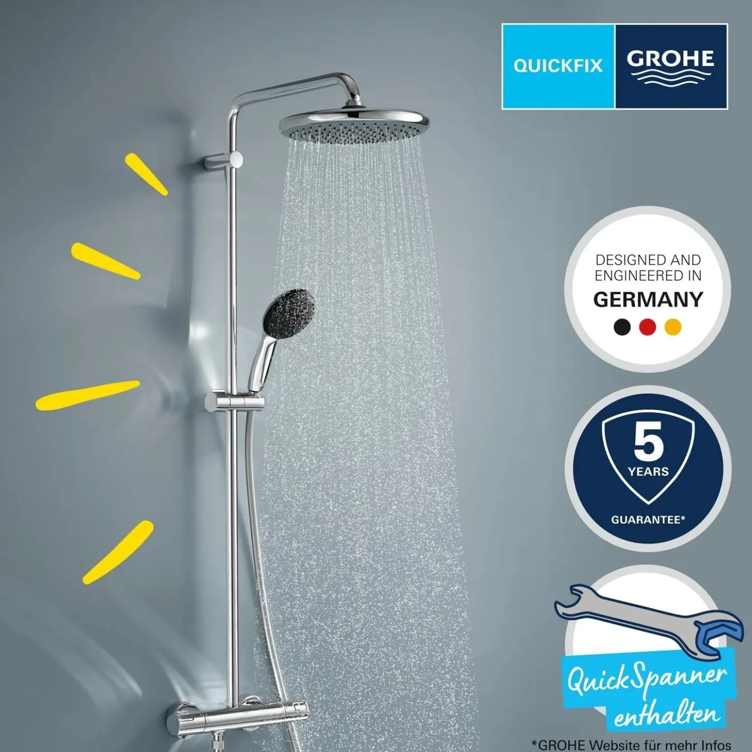 Sistema doccia con miscelatore termostatico Grohe Vitalio Start System 250