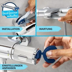 Sistema doccia con miscelatore termostatico Grohe Vitalio Start System 250