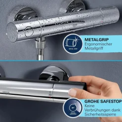 Sistema doccia con miscelatore termostatico Grohe Vitalio Comfort 250