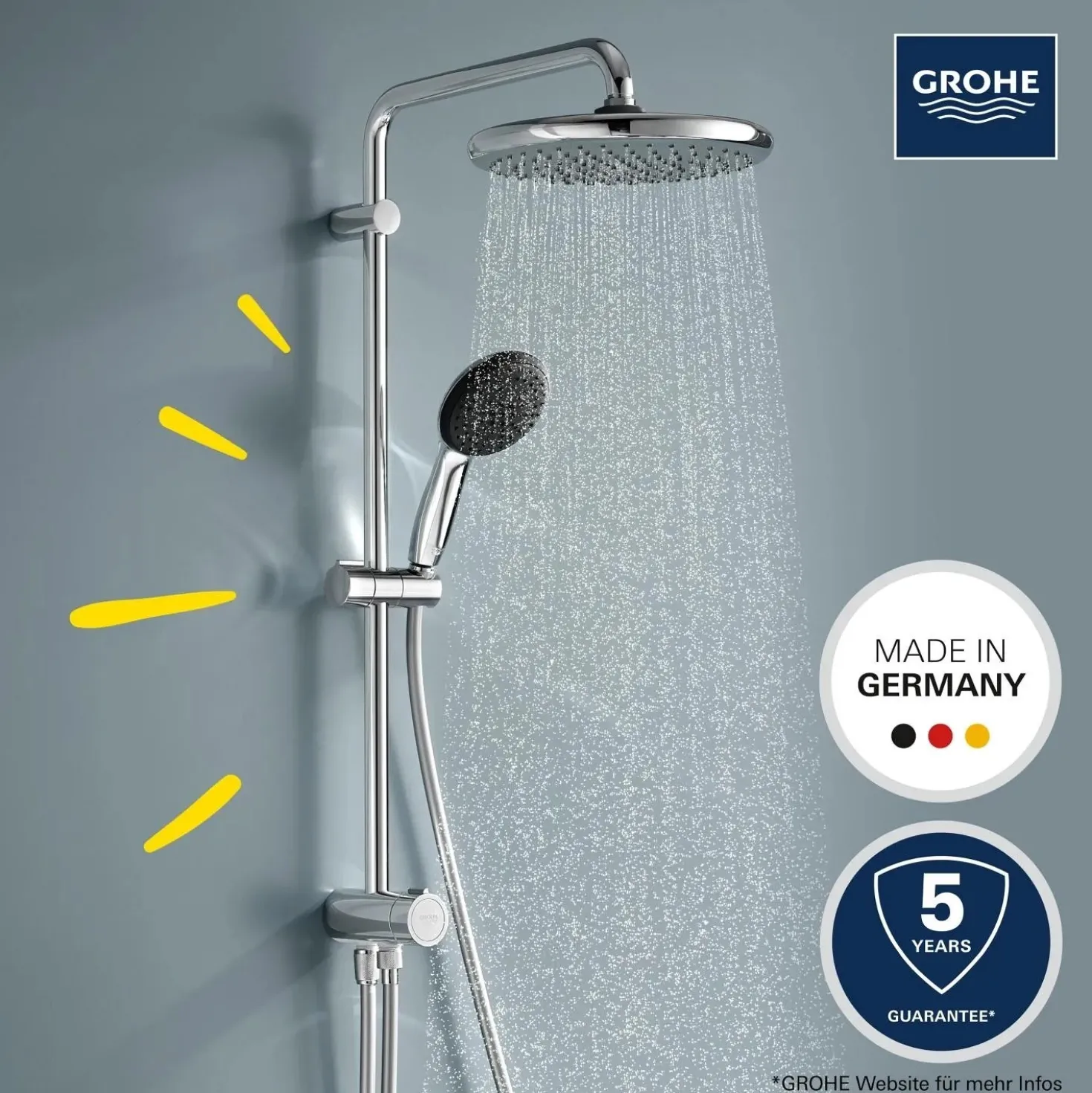 Sistema doccia Flex con deviatore Grohe Vitalio Start System 250