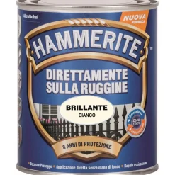 Smalto a solvente brillante Hammerite bianco 250 ml