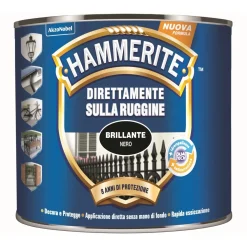 Smalto a solvente brillante Hammerite nero 250 ml