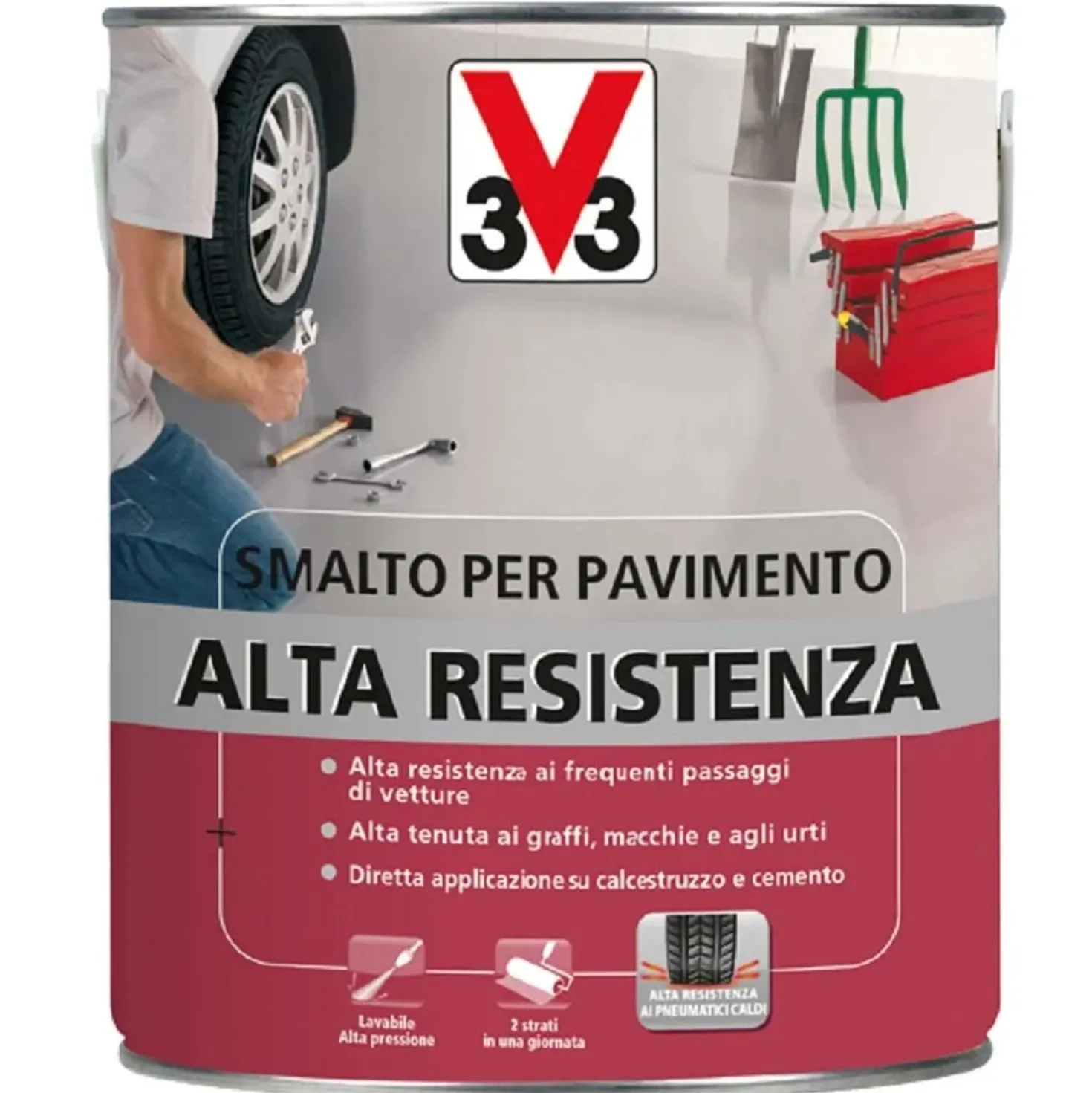 Smalto a solvente V33 rosso mattone 2,5 l