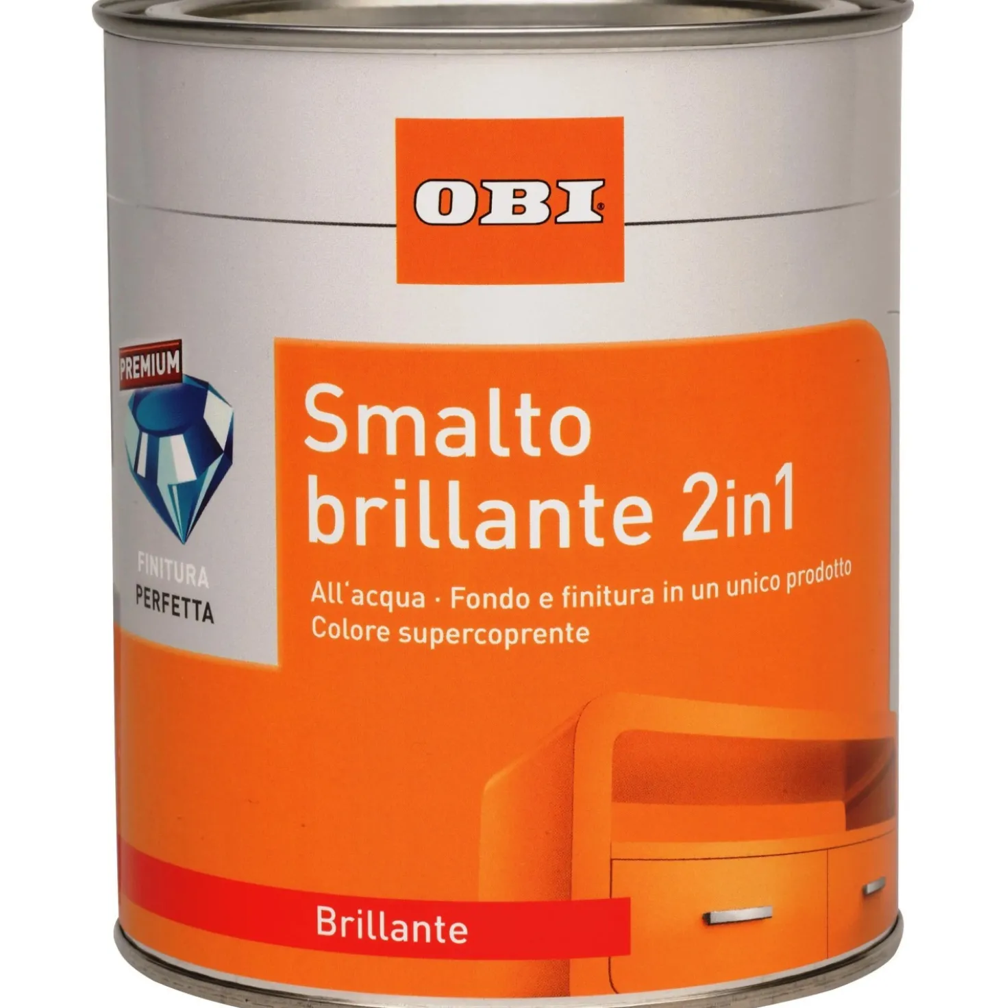 Smalto ad acqua brillante 2in1 OBI bianco puro 750 ml