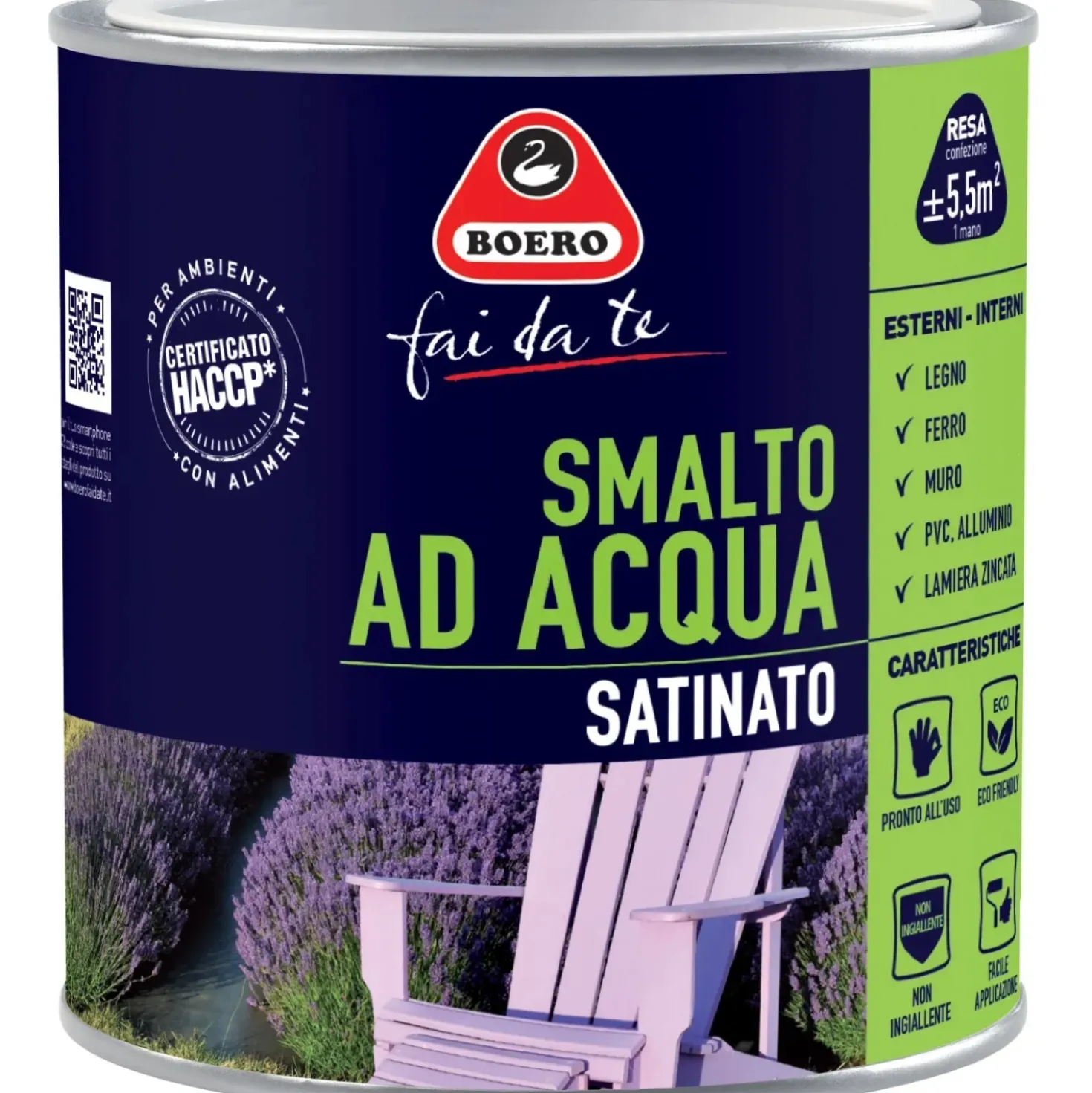 Smalto ad acqua satinato Boero avorio crema 0,5 l