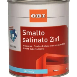 Smalto ad acqua satinato 2in1 OBI grigio 750 ml