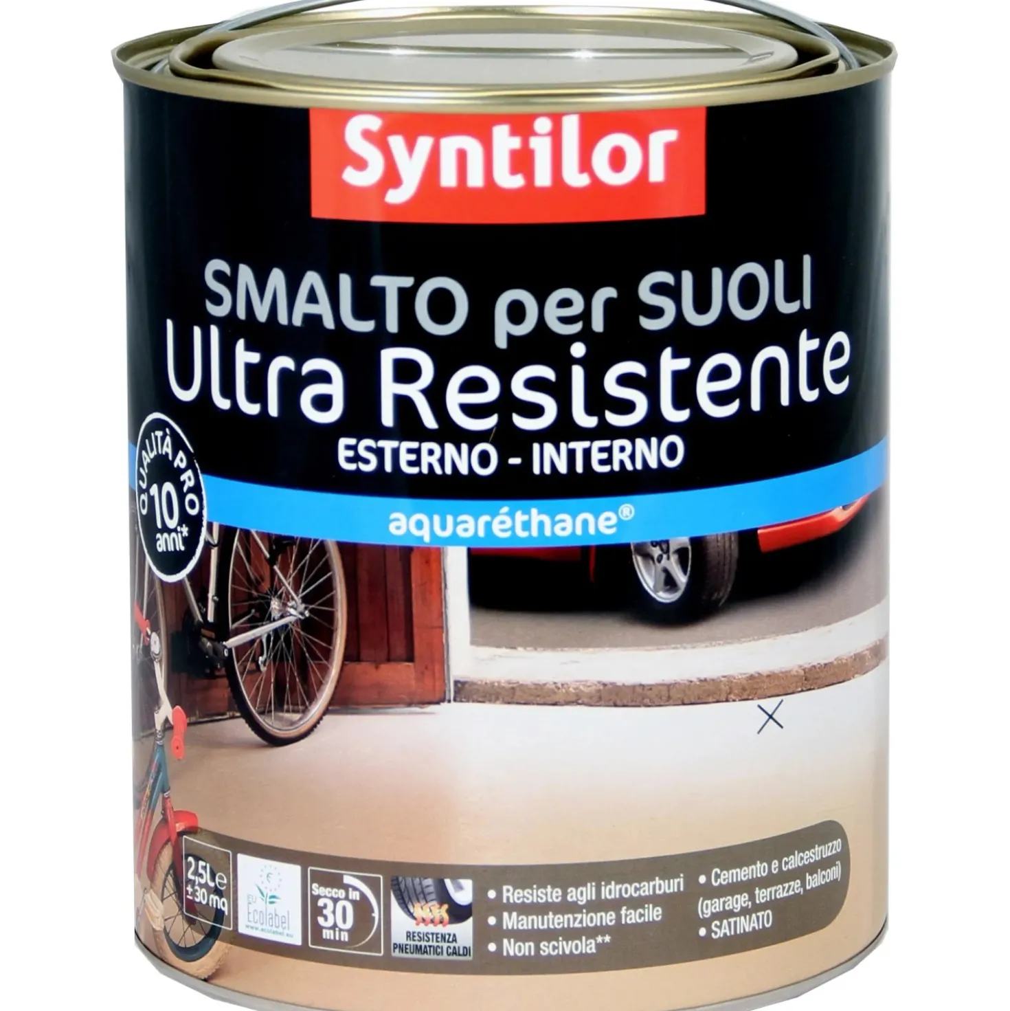 Smalto all`acqua Aquaréthane per suoli effetto acciaio 2,5 l