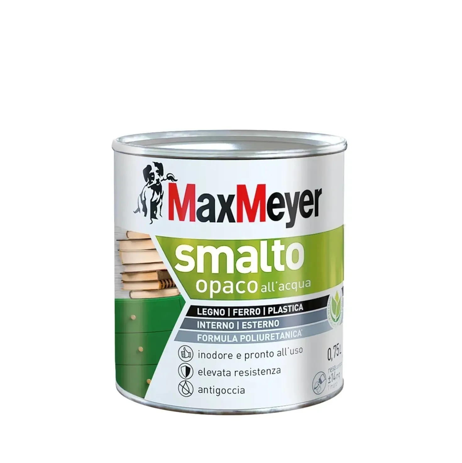 Smalto all'acqua poliuretanico opaco MaxMeyer tortora 0,75 l
