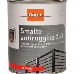 Smalto antiruggine 3 in 1 nero lucido 750 ml