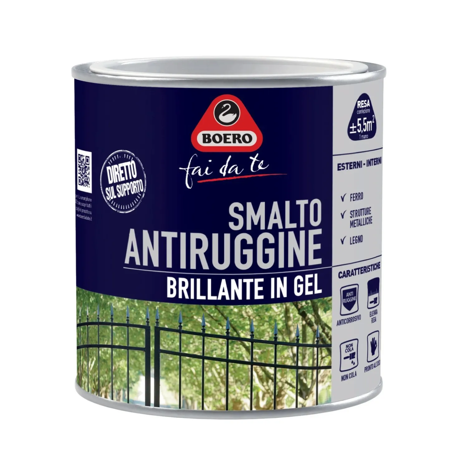 Smalto antiruggine brillante giallo 500 ml Boero