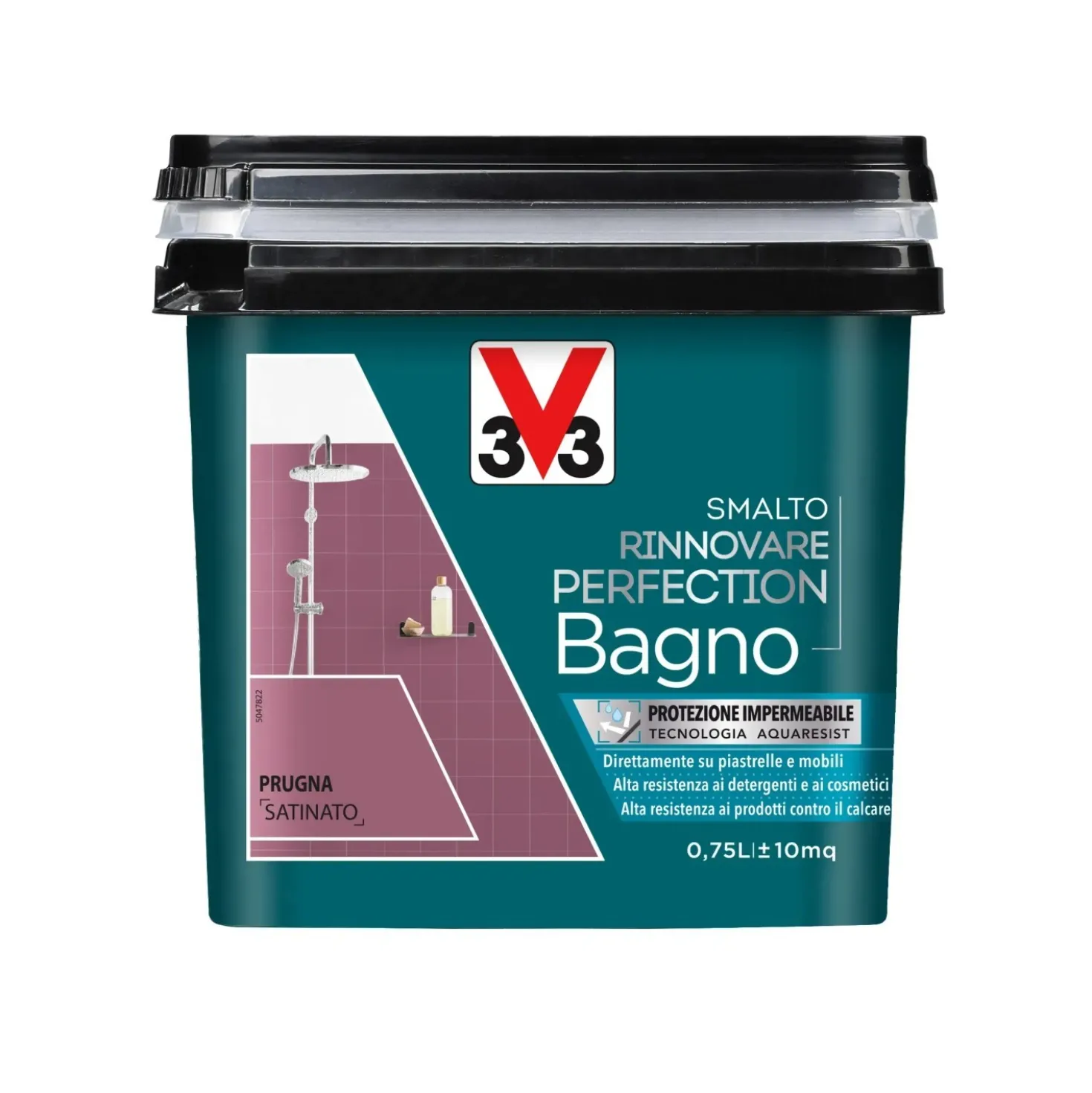 Smalto multimateriale per pareti Rinnovare Perfection Prugna Satinato 0,75 lt