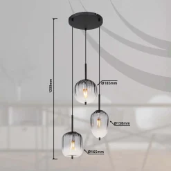 Sospensione Attila 3 luci Ø 460x1200 mm