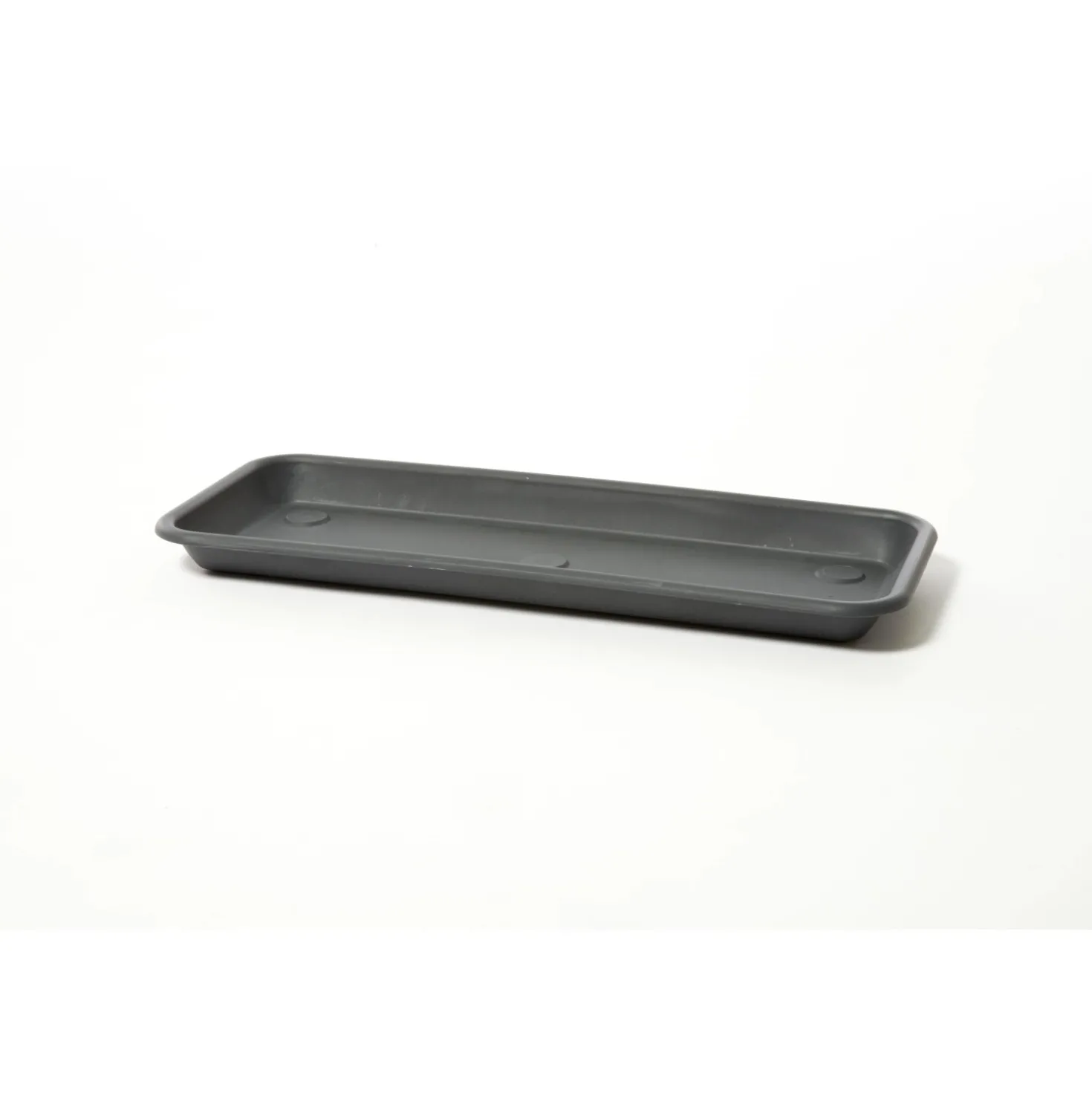 Sottocassetta rettangolare Omnia in plastica 37x19x3,3 cm Grigio Fumo Light
