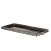 Sottovaso in plastica effetto legno colore antracite 3,4x56x25 cm