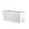 Sottovaso in plastica effetto legno bianco 94x36x5,5 cm