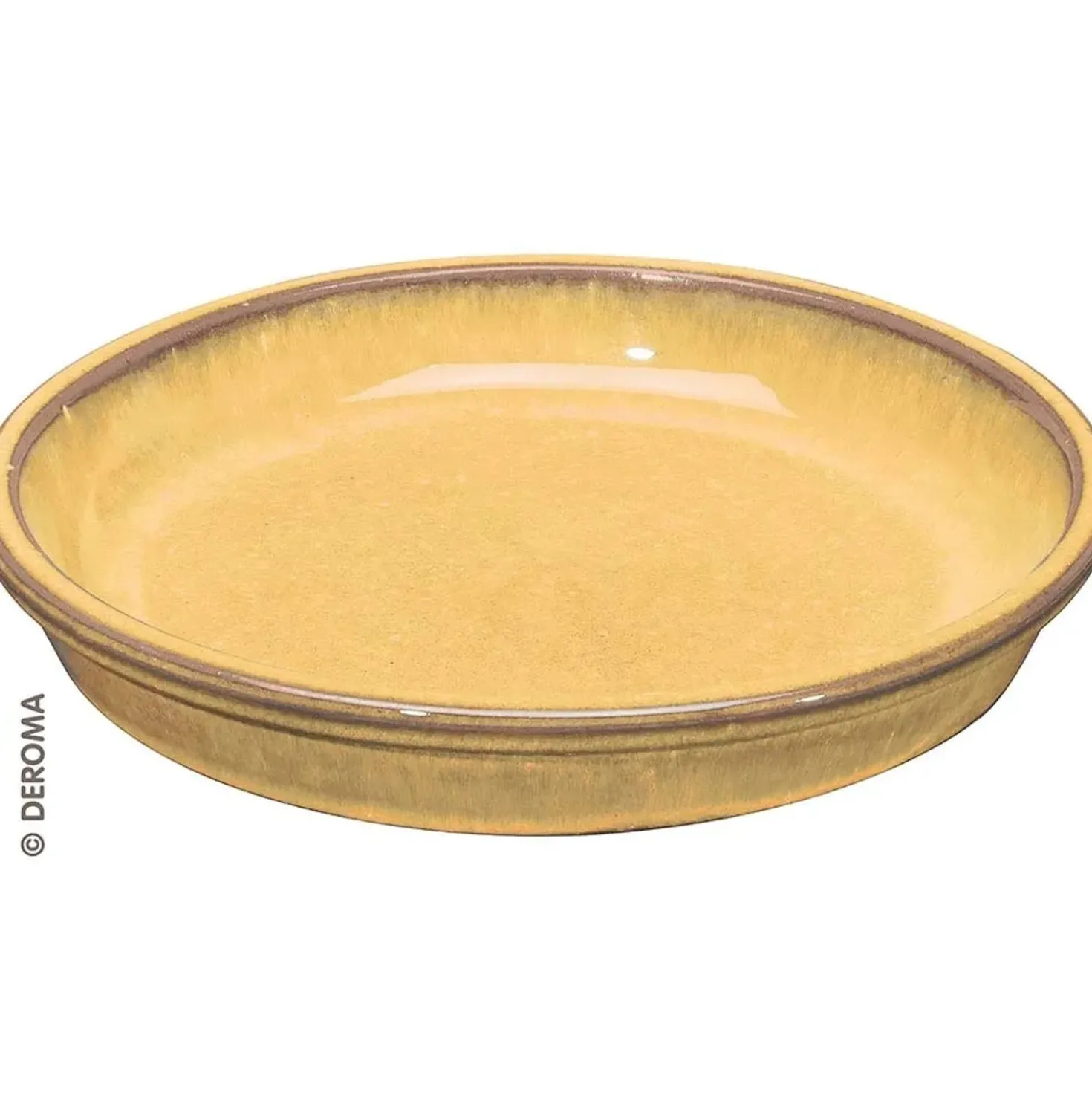 Sottovaso in terracotta smaltata Kinfolk Deroma mustard Ø 27 cm
