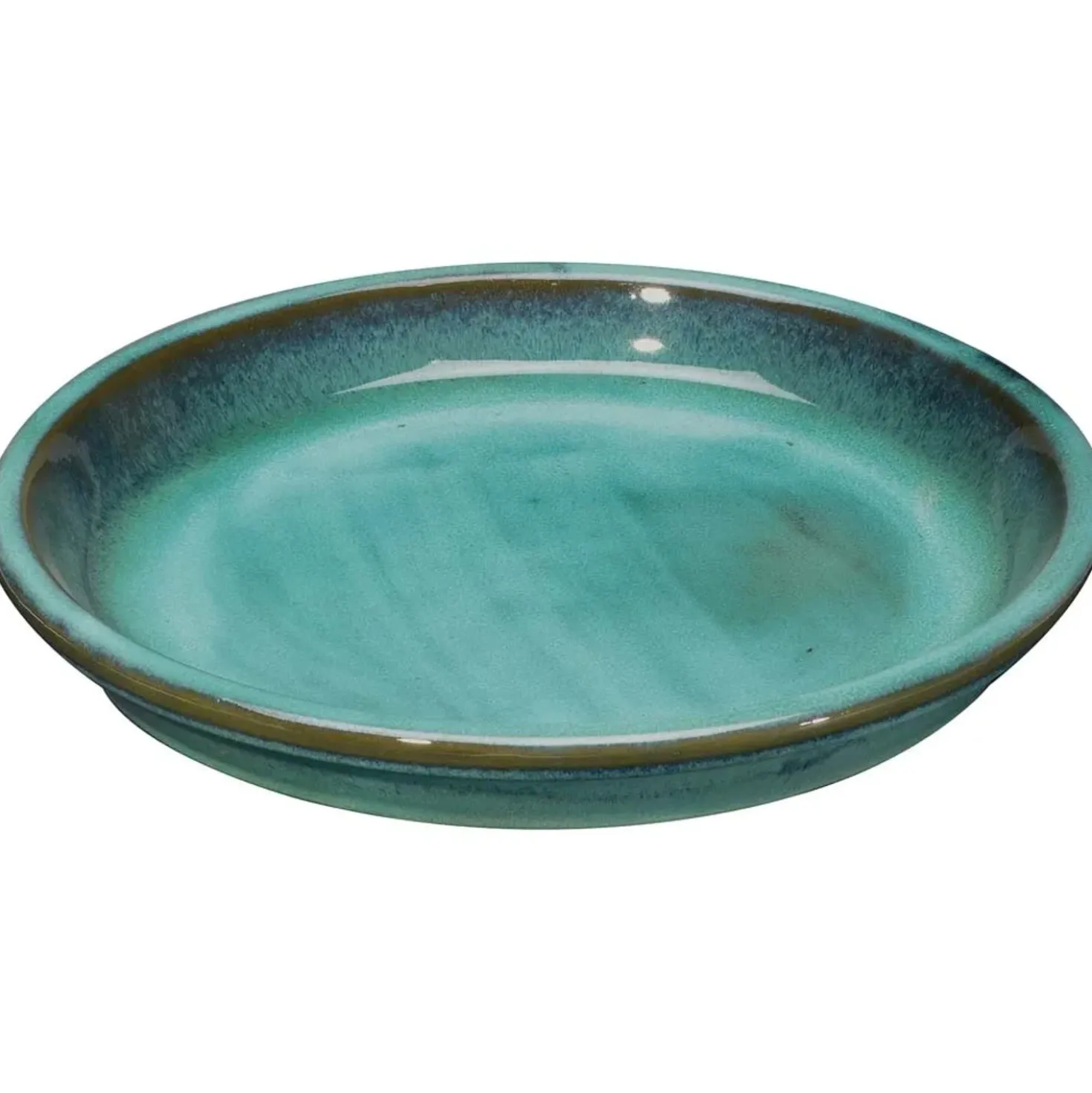 Sottovaso in terracotta smaltata Kinfolk Deroma turchese Ø 27 cm