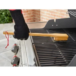 Spazzola per barbecue Weber con manico in bambù 46 cm antigraffi