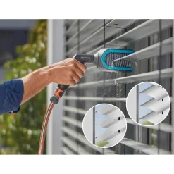 Spazzola per veneziane Gardena Cleansystem con presa acqua grigio-turchese