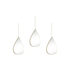 Specchi da parete Milena a goccia oro 19x28 Set 3 pz