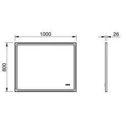 Specchio bagno Led Mia dimmerabile 100x80 cm