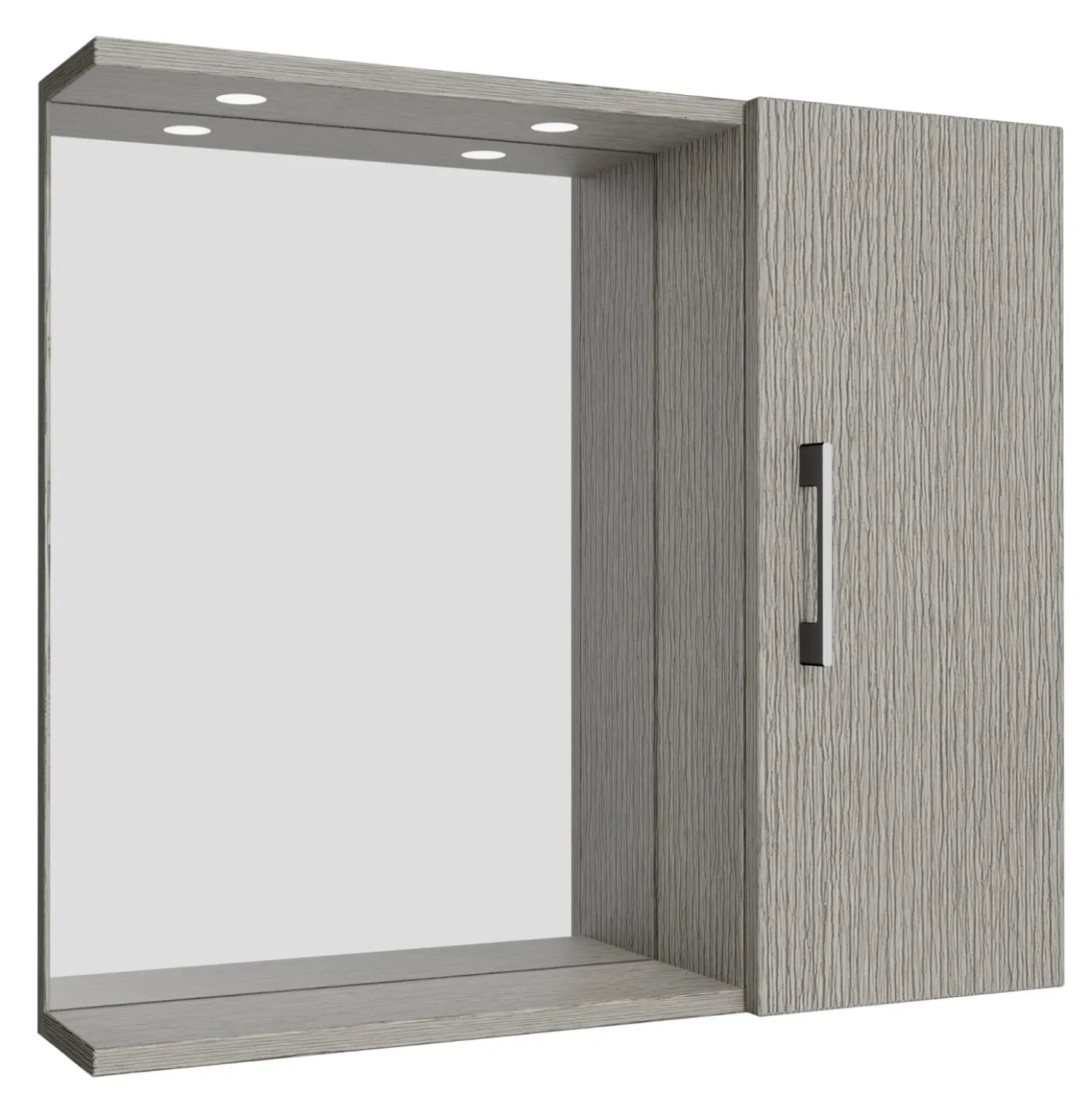 Specchio con armadietto a destra 66x58 cm grigio venato Clivia
